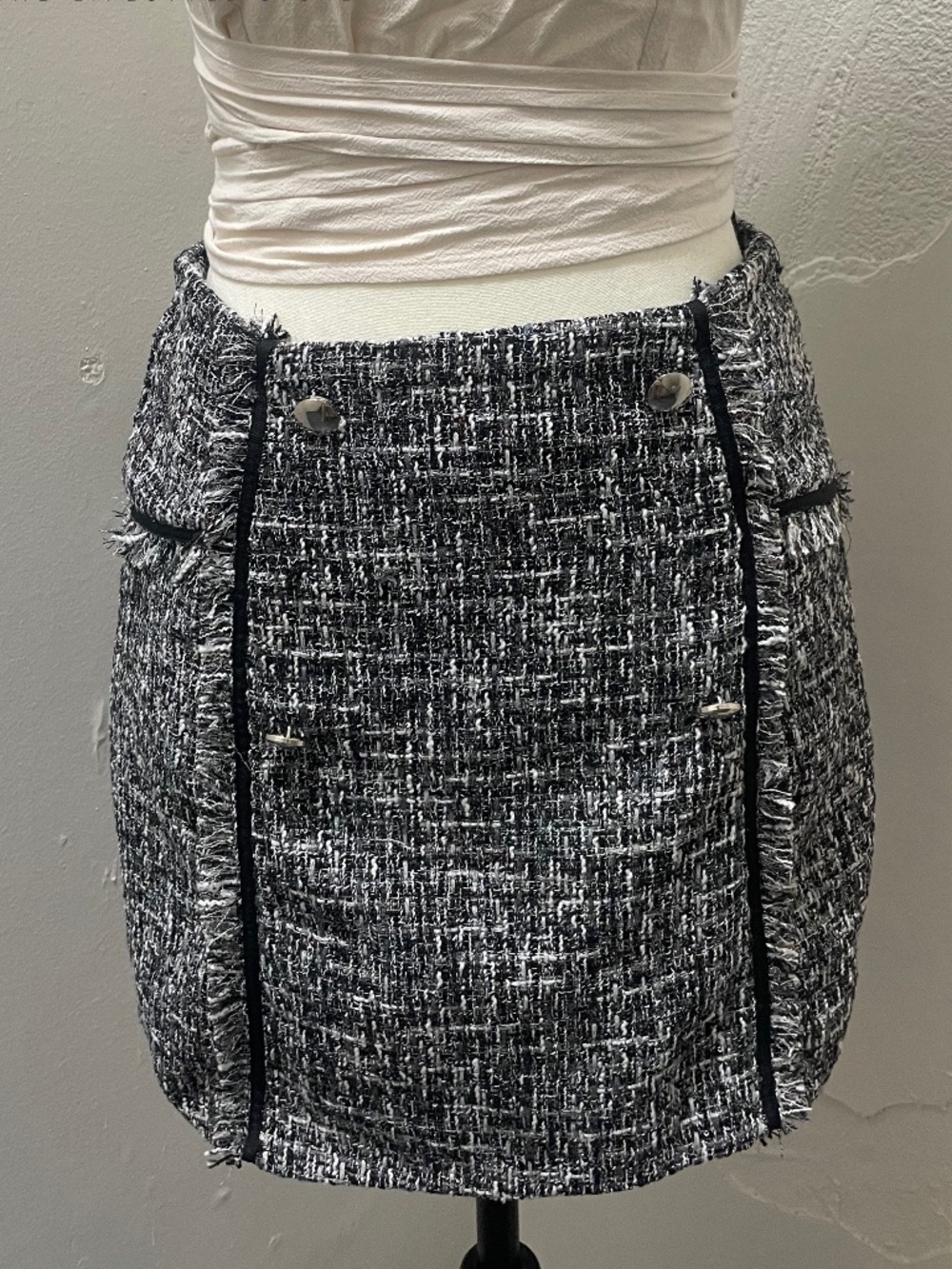 Storia Textured Tweed Mini Skirt